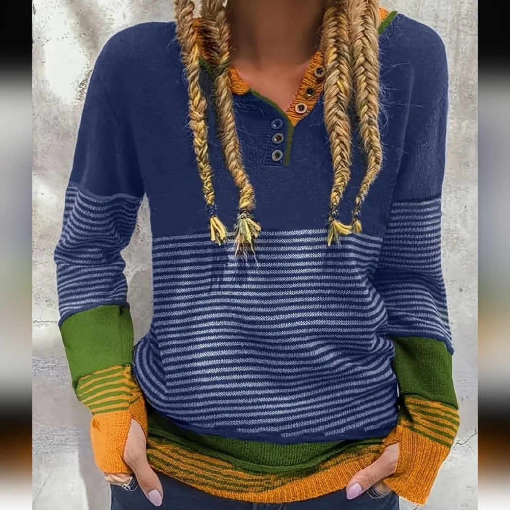 SHEIN Color Block Sweater